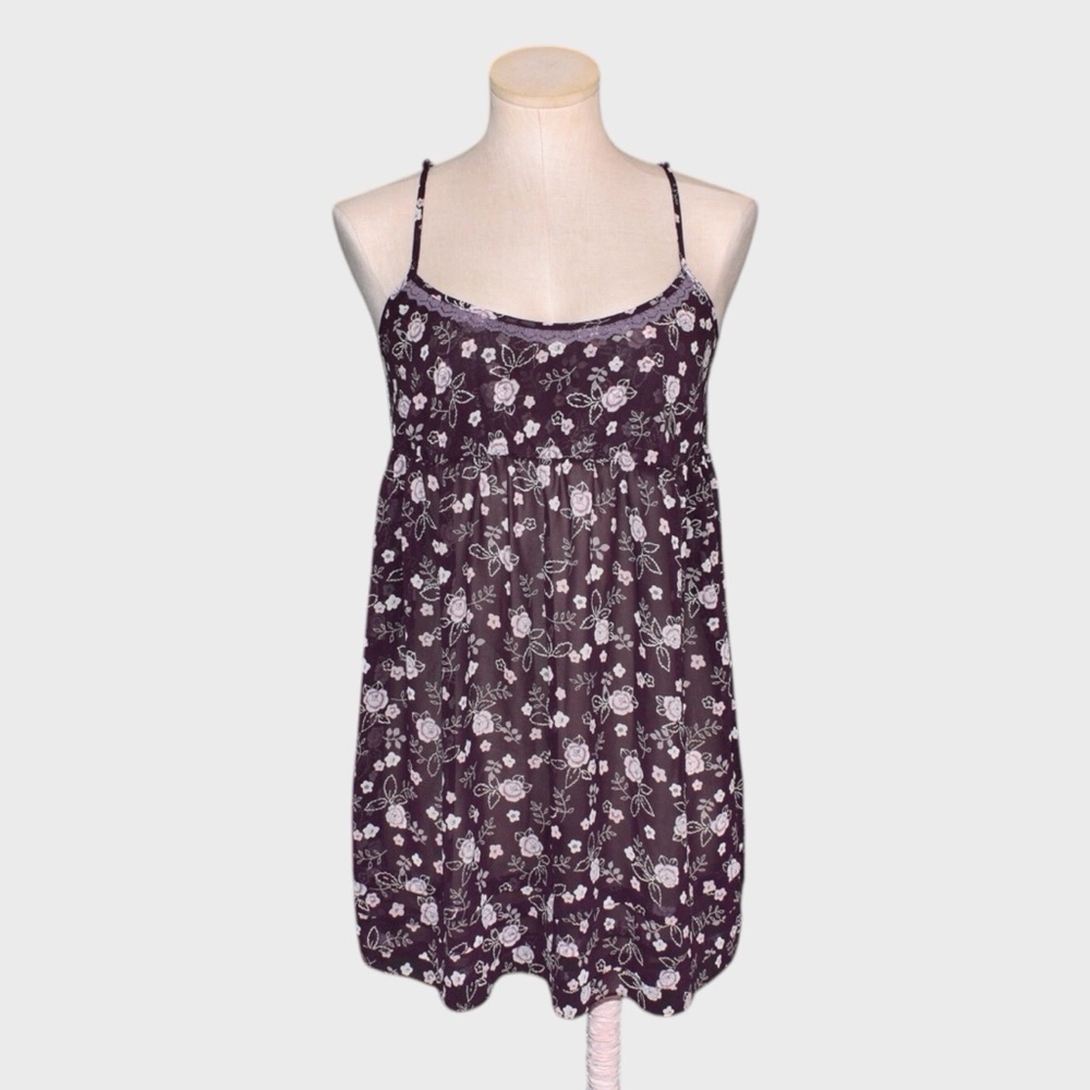 Victorias Secret Angels Sheer Floral Babydoll Slip